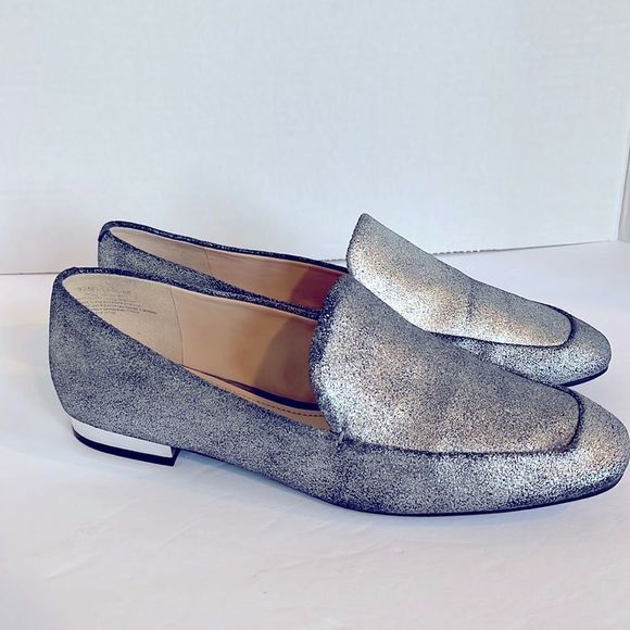 NINE WEST Silver Sparkle Loafer with Silver Heel-Size 9.5 - Picture 2 of 8